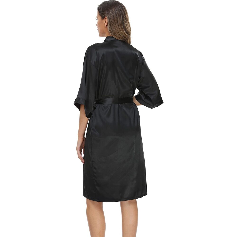 1544 Satin Nightgown with Robes Set 2 Piece Sleepwear Sexy Slip Gown - Picture 6 of 7